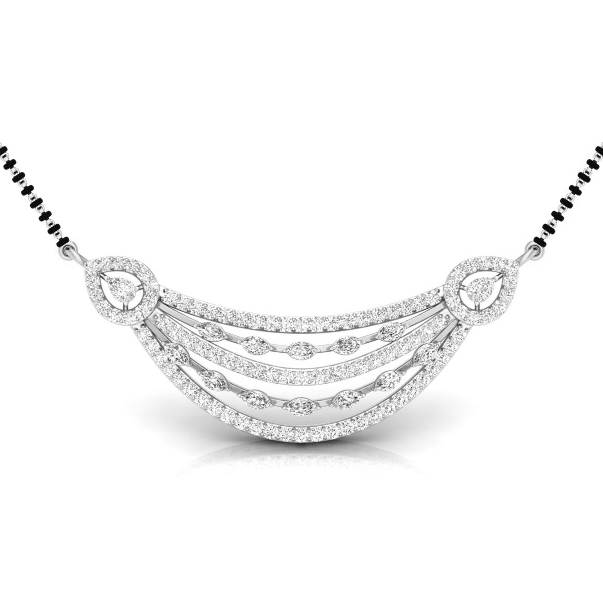 lab diamond mangalsutra design tanmaniya 18 karat white gold by Fiona Diamonds