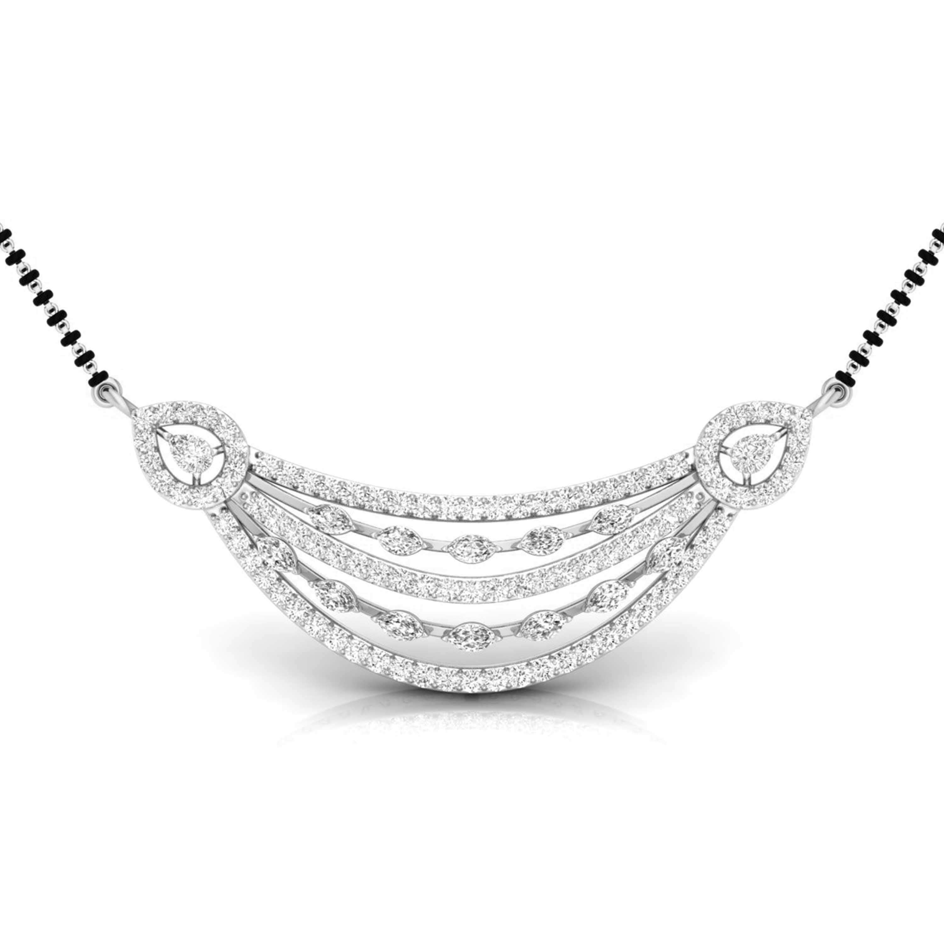 lab diamond mangalsutra design tanmaniya 18 karat white gold by Fiona Diamonds
