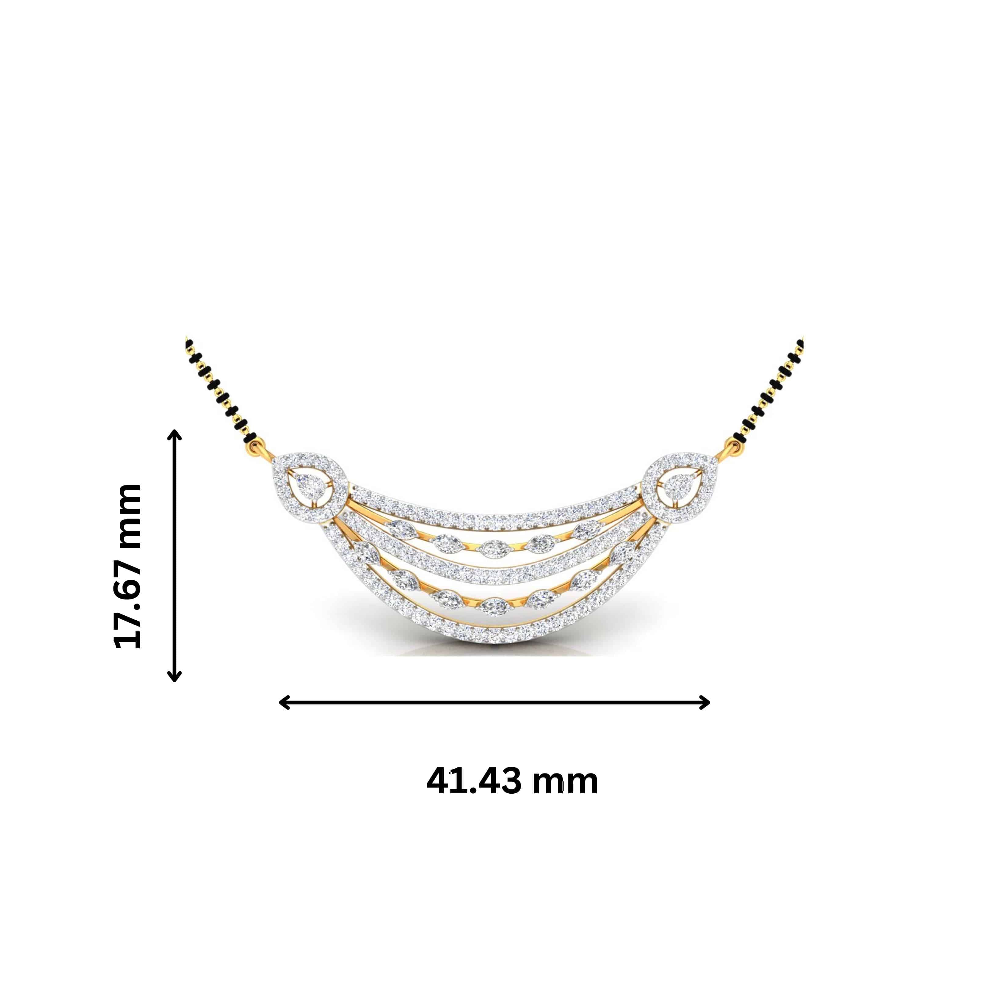 lab diamond mangalsutra design tanmaniya 18 karat yellow gold by Fiona Diamonds