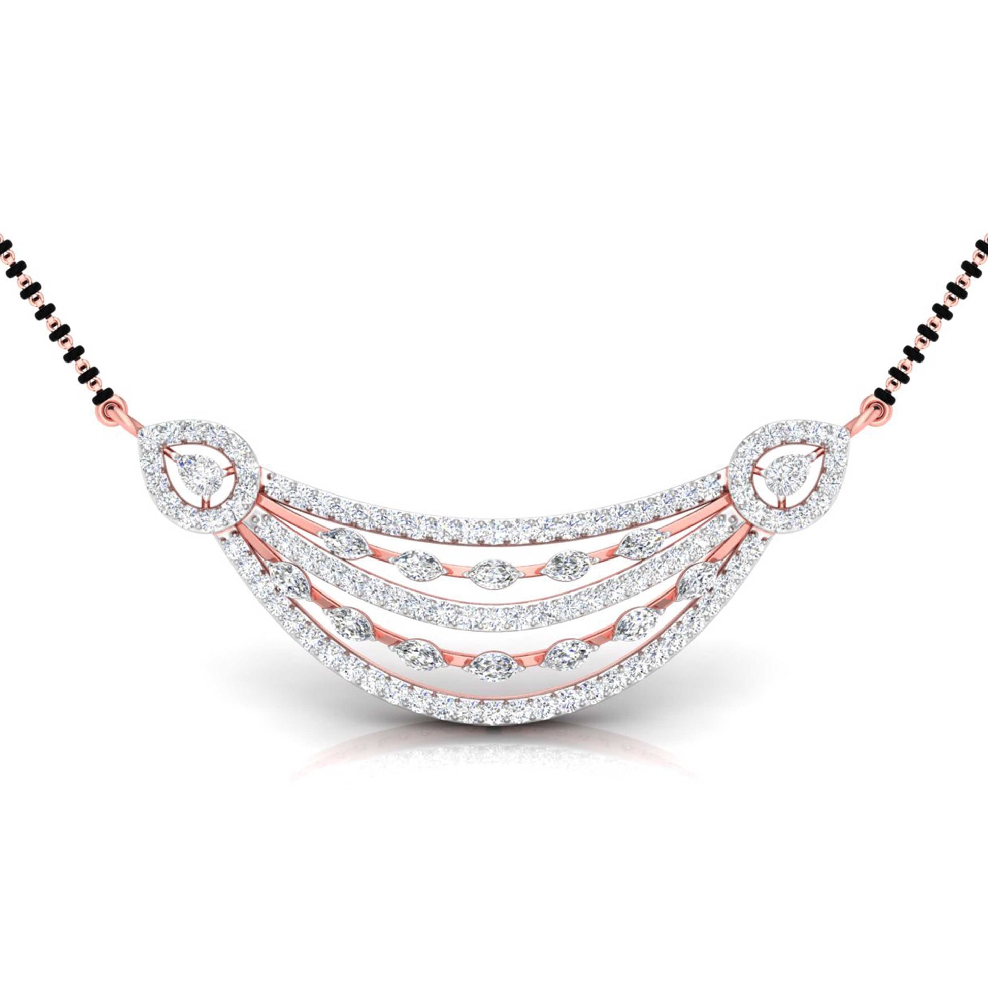 lab diamond mangalsutra design tanmaniya 18 karat rose gold by Fiona Diamonds