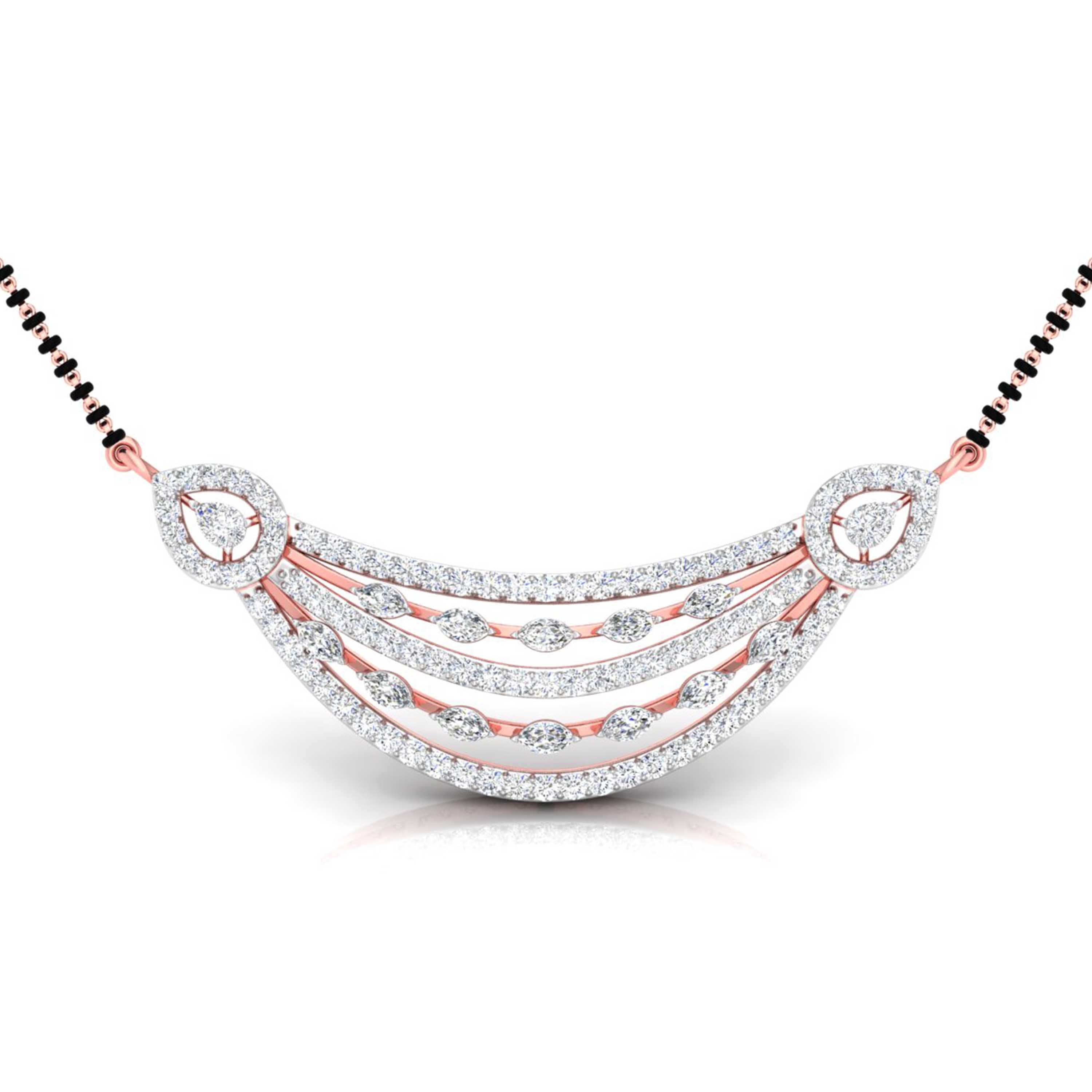 lab diamond mangalsutra design tanmaniya 18 karat rose gold by Fiona Diamonds