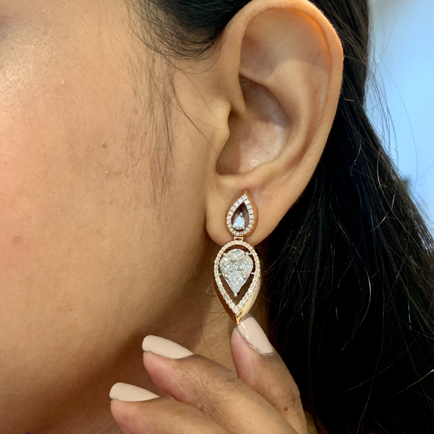 Miraculous Pear Diamond Earrings - Fiona Diamonds - Fiona Diamonds