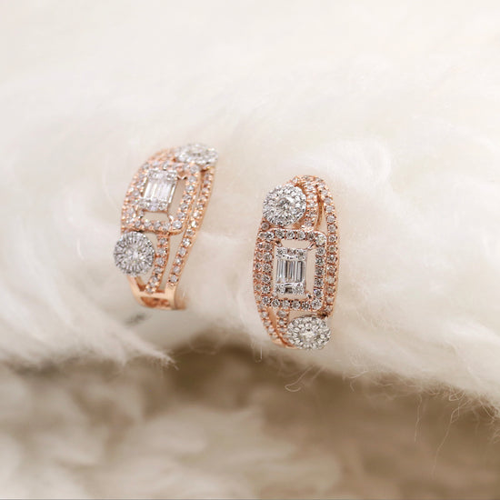 unique diamond earrings design by Fiona Diamonds