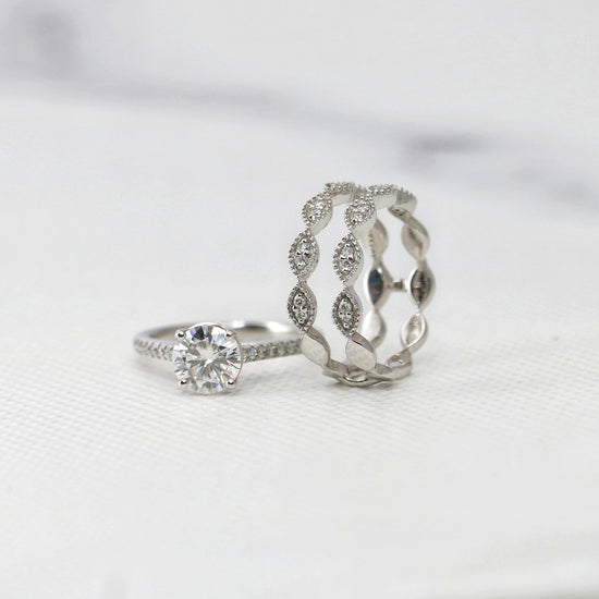 Load image into Gallery viewer, Ready To Ship Mae Moissanite Ring Online at Fiona Diamonds
