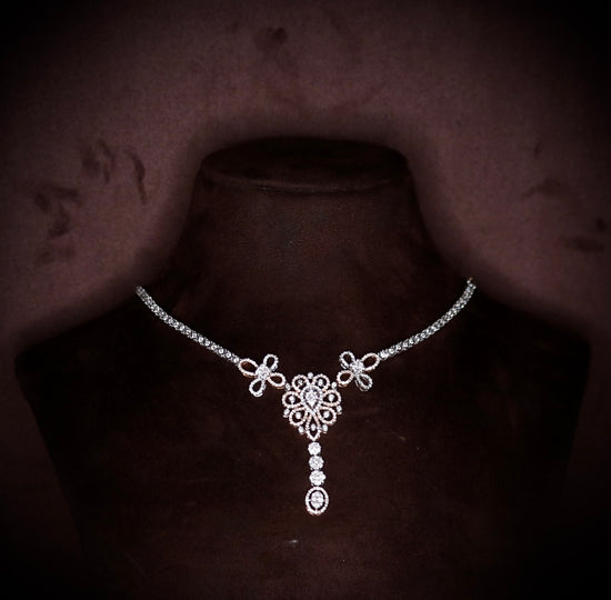 Fiona Diamonds , Diamond Set , Diamond Necklace with  Rose Gold