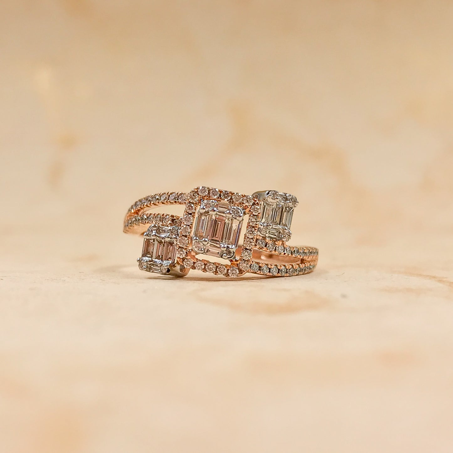 Fine Diamond 1.00 Ct Two Tone Solitaire Rings -Sdr413 Twotone Diamond Rings|  Surat Diamond Jewelry