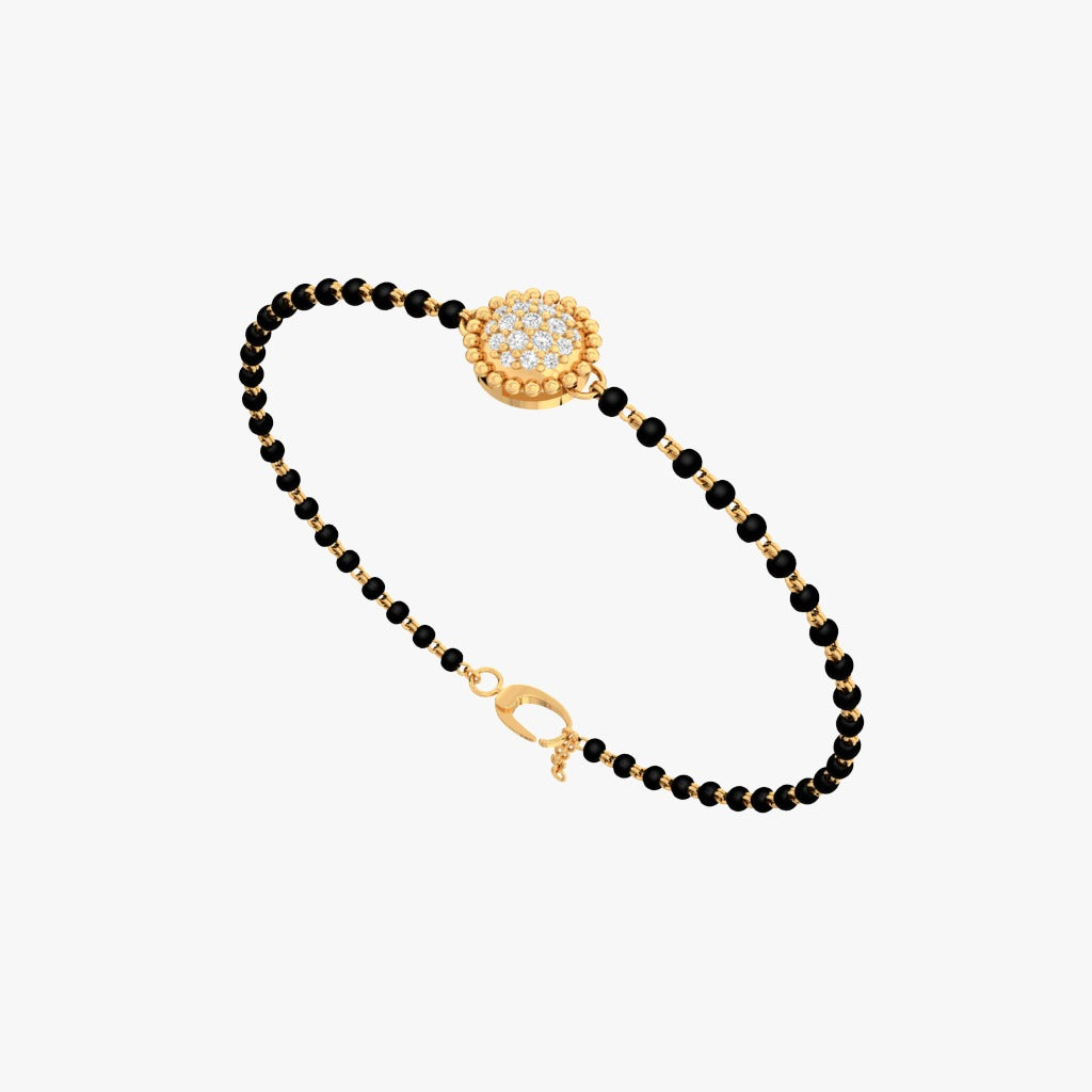 Mangalsutra Bracelet/zircon Diamond Bracelet/ Indian Jewelry/ Gold Bracelet/  Indian Bridal Bracelet/black Beads Bracelet/ Nazarbattu - Etsy